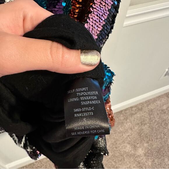 Karlie Striped Sequin Mini Dress Small - Picture 6 of 10